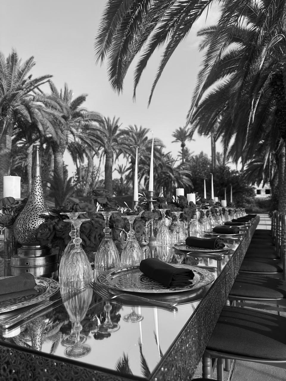 Déjeuner scénographié au Palais Ksar Char Bagh, Marrakech